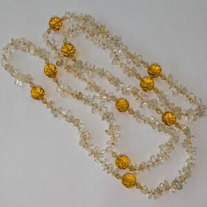 EVC QUARTZ & CITRINE?? CLASPLESS NECKLACE
